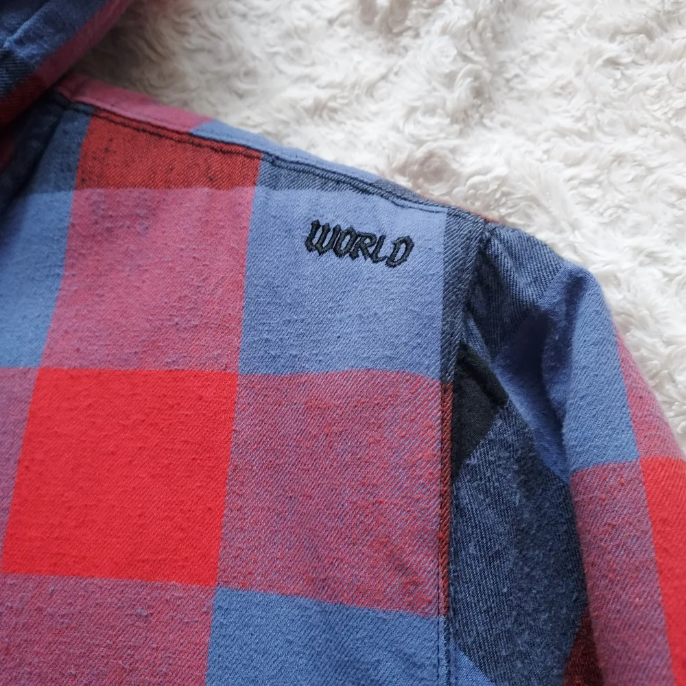 Y2K Checkered Plaid Flannel Hooded Sherpa Lined Jacket Skater Streetwear